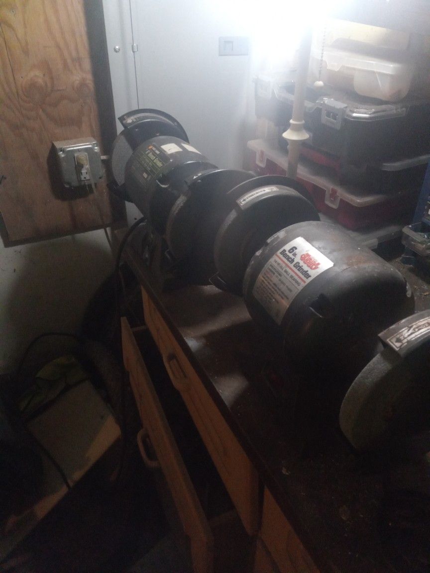 6 Inc Bench Grinder 1/3 And 1/4 Hp