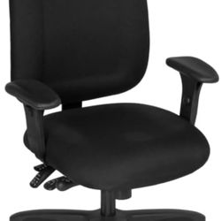 Romig Comfort Series High-Back Multifunctional Fabric Computer Task Chair with Adjustable Arms - Black  Color: Black  Style: Standard Height  Brand Ro