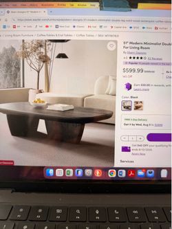 Coffee Table 51” modern minimalist