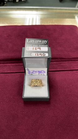 14K Gold Nugget Ring Size 8 : 11.2 grams