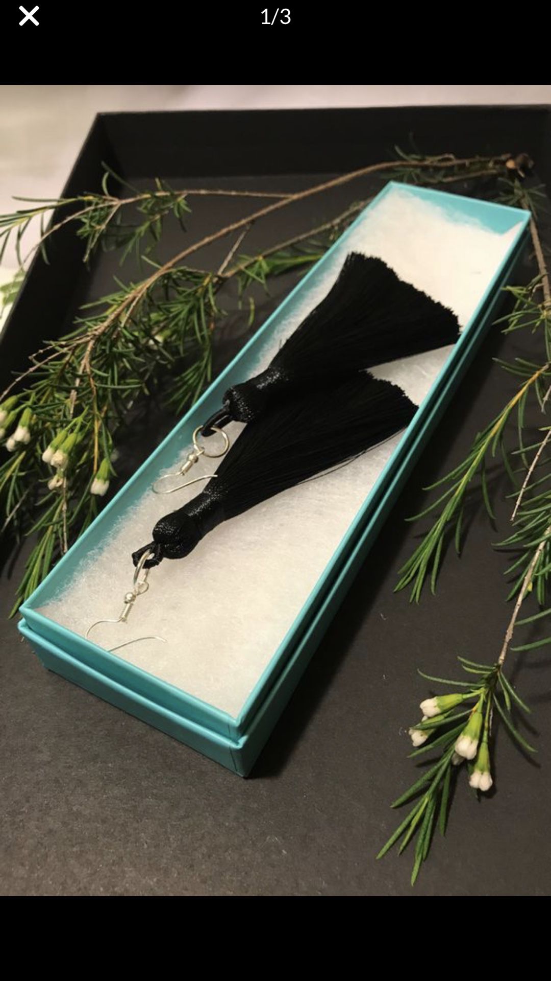 Luxe Neutrals 🌿 Tuxedo Black || Handmade Item || Tassel Earrings 🌿 7.99 ea