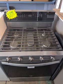 New whirlpool stainless steel gas stove 5 burner