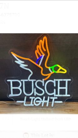 Busch Light Mallard Duck LED Neon Beer Sign