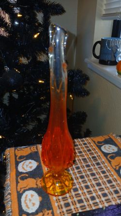 Vintage Amberina Glass Bud Vase