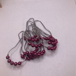 12 Shower Curtain Rings - Pink (OD)