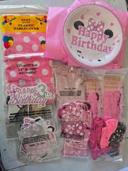 3rd birthday minnie mouse party decorations with 8 pink sashes