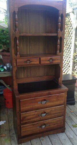 Vintage antique young hinkle ship ahoy solid wood hutch