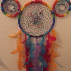 Rainbow mouse dreamcatcher