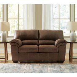 2 seater love-seat and a mobile TV stand