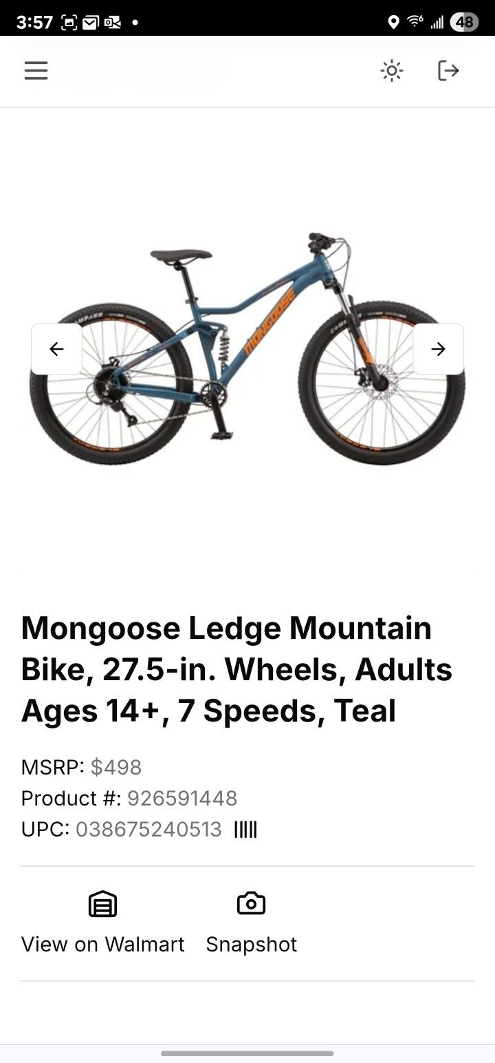 Mongoose Ledge Mountain Bike, 27.5-in.