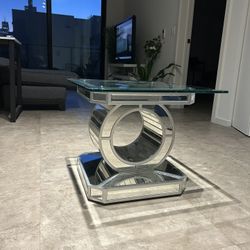 Mirrored Glass Console Coffee Table 