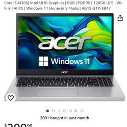 Acer laptop 15.6” windows 11 128gb