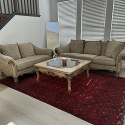 Moving Sale! Love Seat, Couch And Coffee Table! 