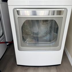 LG - 7.3 Cu. Ft. Smart Electric Dryer with Steam and Sensor Dry - White