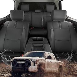 Full Set car seat Covers for Toyota Tundra 2022 2023 2024,Leather Waterproof Pickup seat Covers Custom fit for Toyota Tundra Accessories, for Toyota T