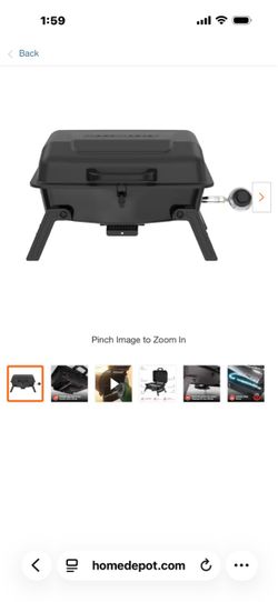 Portable 1 Burner Propane Gas Tabletop Grill in Black