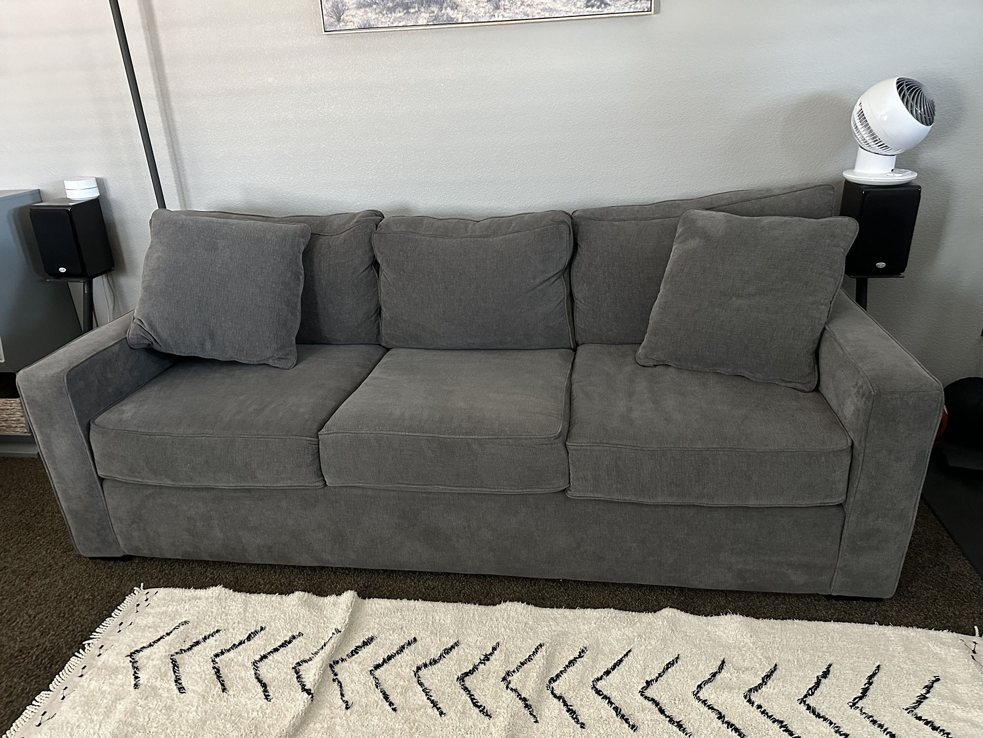 Grey Microsuede Couch