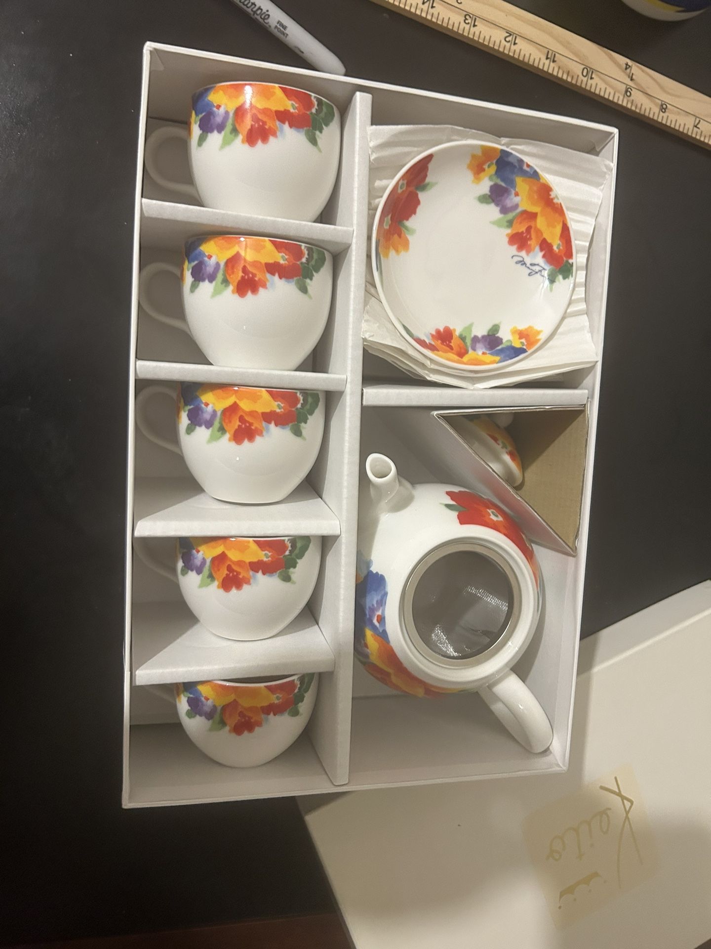 Keito Japan Porcelain Tea Set – 5 Cups, Saucers & Teapot w/ Box - $60 OBO