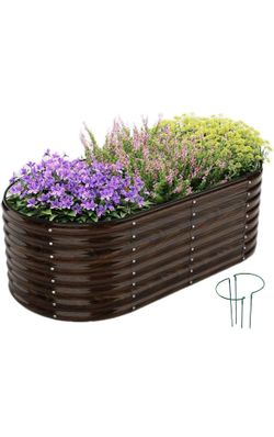 Guard 6x3x3ft Oval Galvanized Raised Garden Beds, Large-Capacity Metal Planter Box Outdoor, Durable Deep Raised Garden Bed 3ft Tall, Raised Beds for G