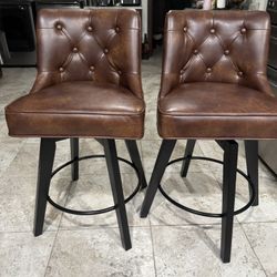 Faux Leather Stools (2)