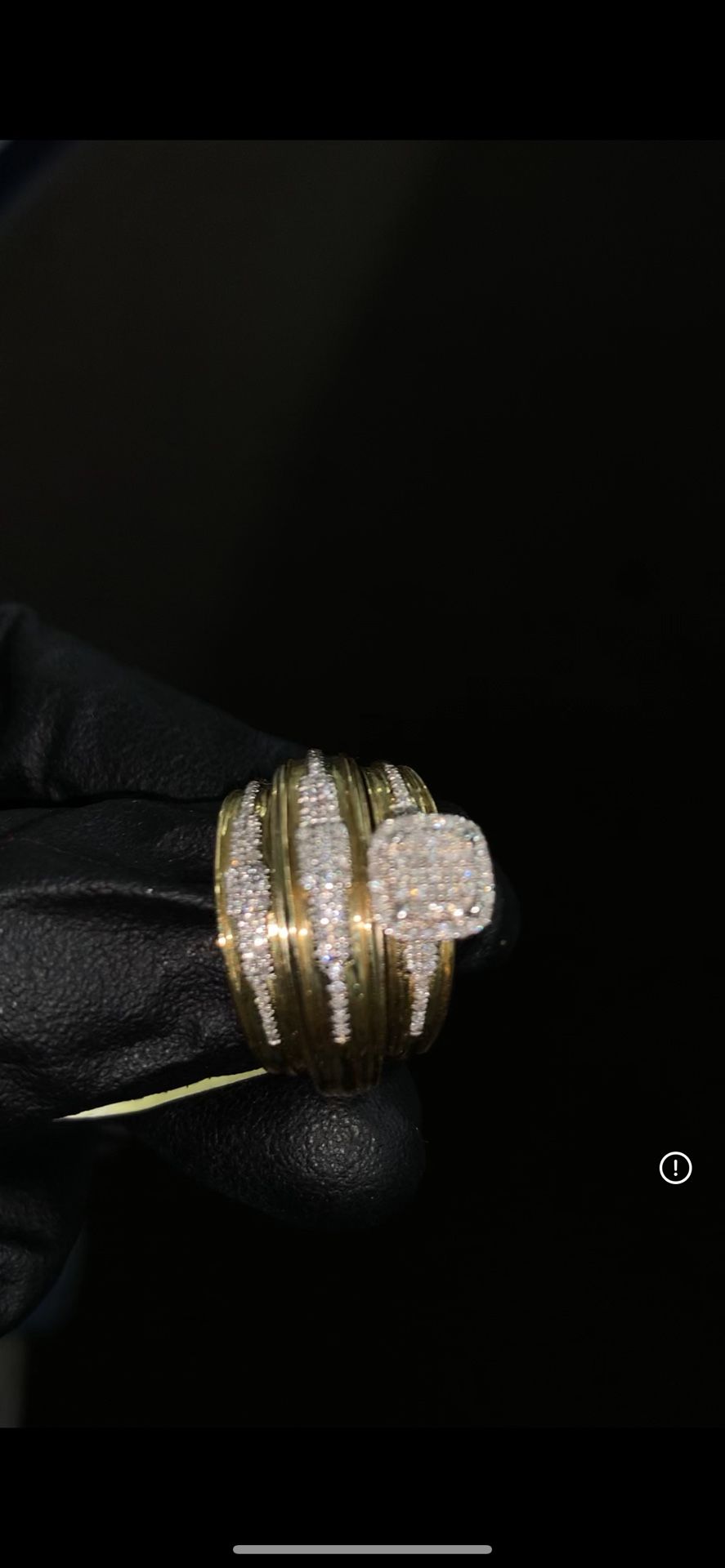 10k Gold With 0.33CT natural Diamond Trío Set