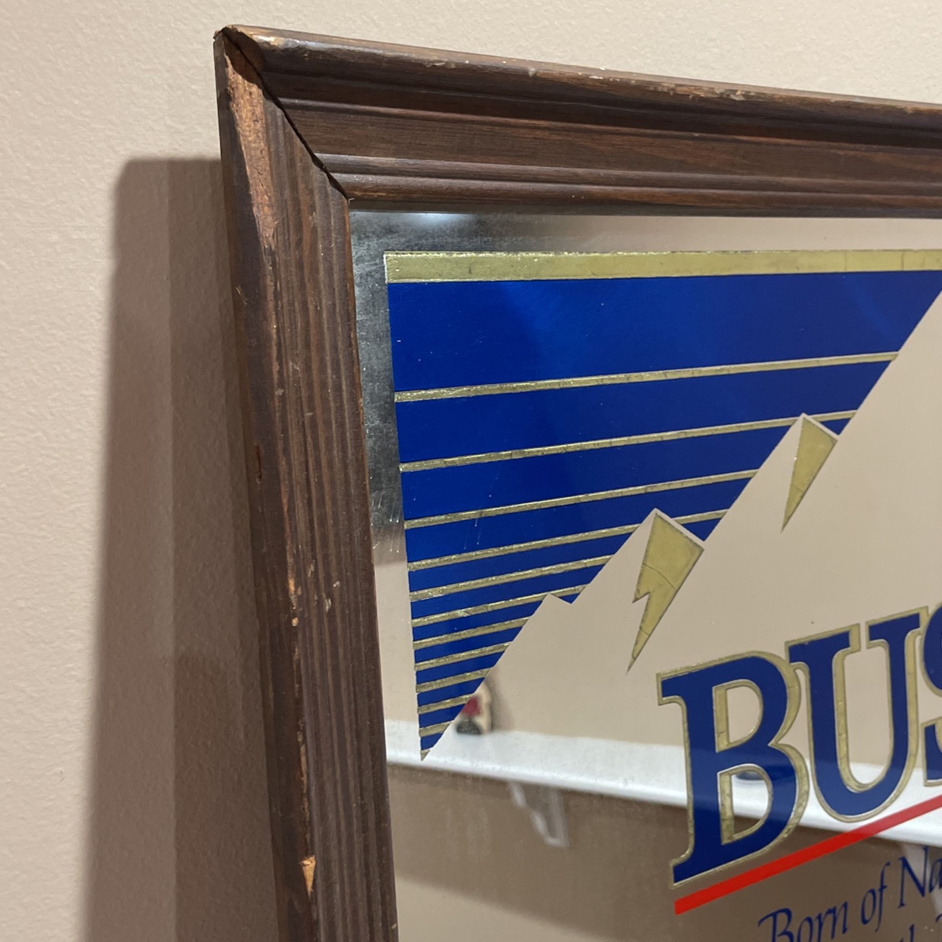 Vintage 1978 mirrored Busch Beer Sign
