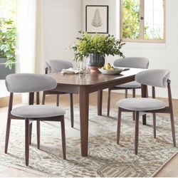 Colamy Dining Chairs (Set of 4) - Gray Fabric & Wood