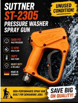 Suttner ST-2305 Pressure Washer Spray Gun, 5000 PSI, Unused