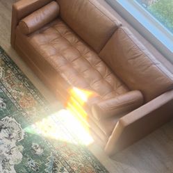 Luxury Peanut Butter Brown Sofa W/ Let Out Couch