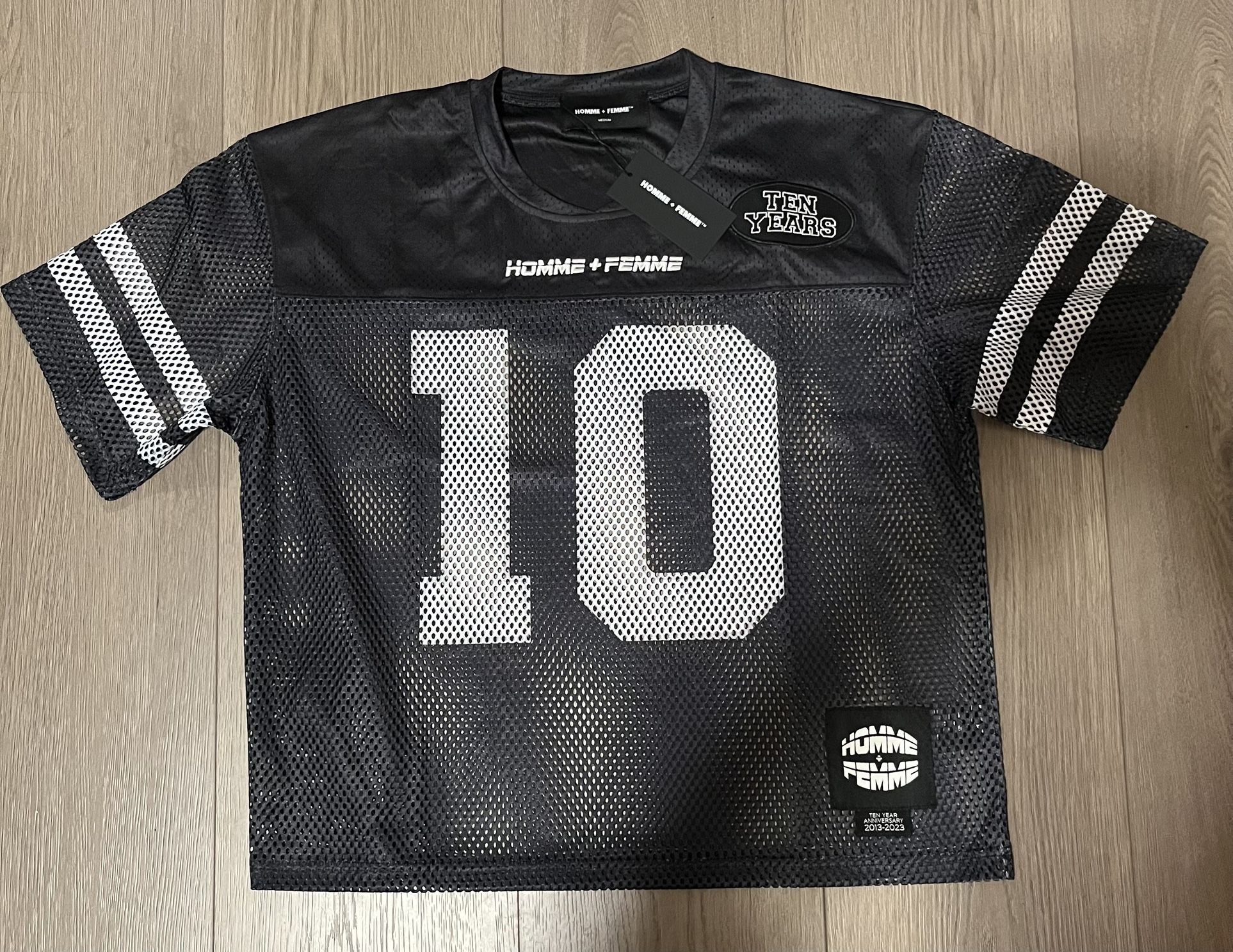 Homme + Femme black football jersey