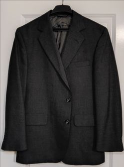 Huntington Black Suit Jacket Blazer – Made in USA, 2 Button, Great Condition