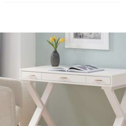 Rectangular Ivory 3 Drawer Desk (new)