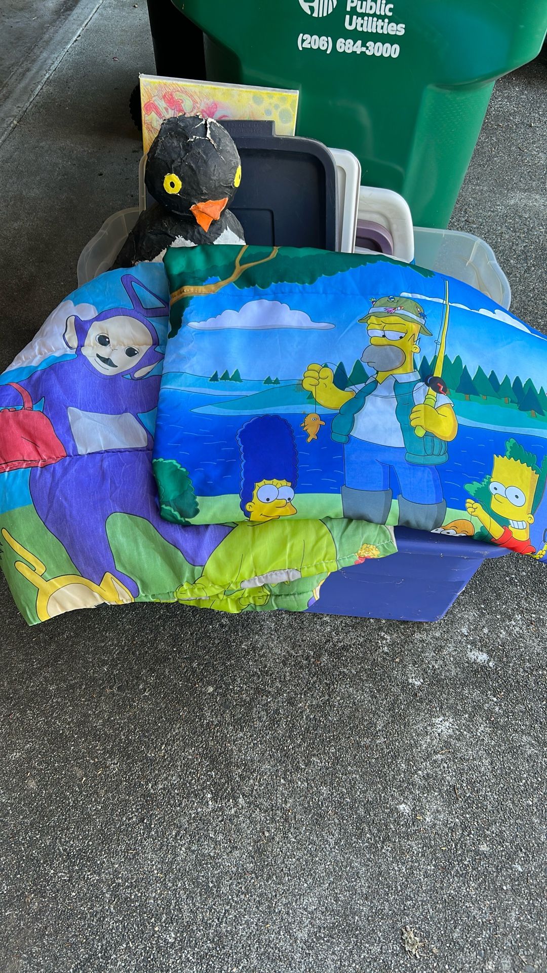 Telly Tubby And The Simpsons Kid Sleeping Bags