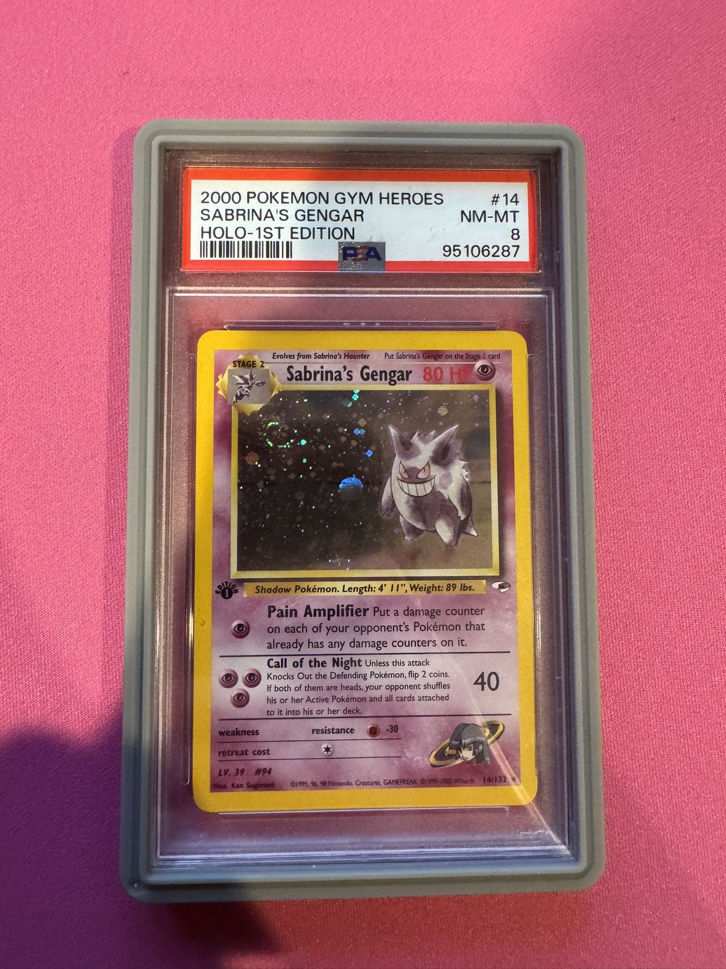 2000 POKEMON GYM HEROES SABRINA'S GENGAR HOLO-1ST EDITION