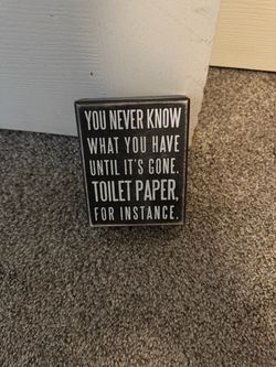 Funny Toilet Paper Bathroom Box Sign