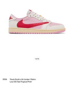 Travis scott x air jordan 1 retro low og ‘sail tropical pink’