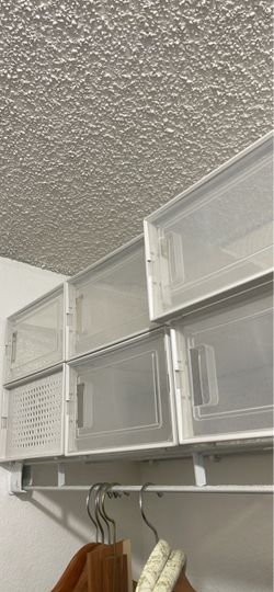 Clear Plastic Stackable Storage Boxes Set