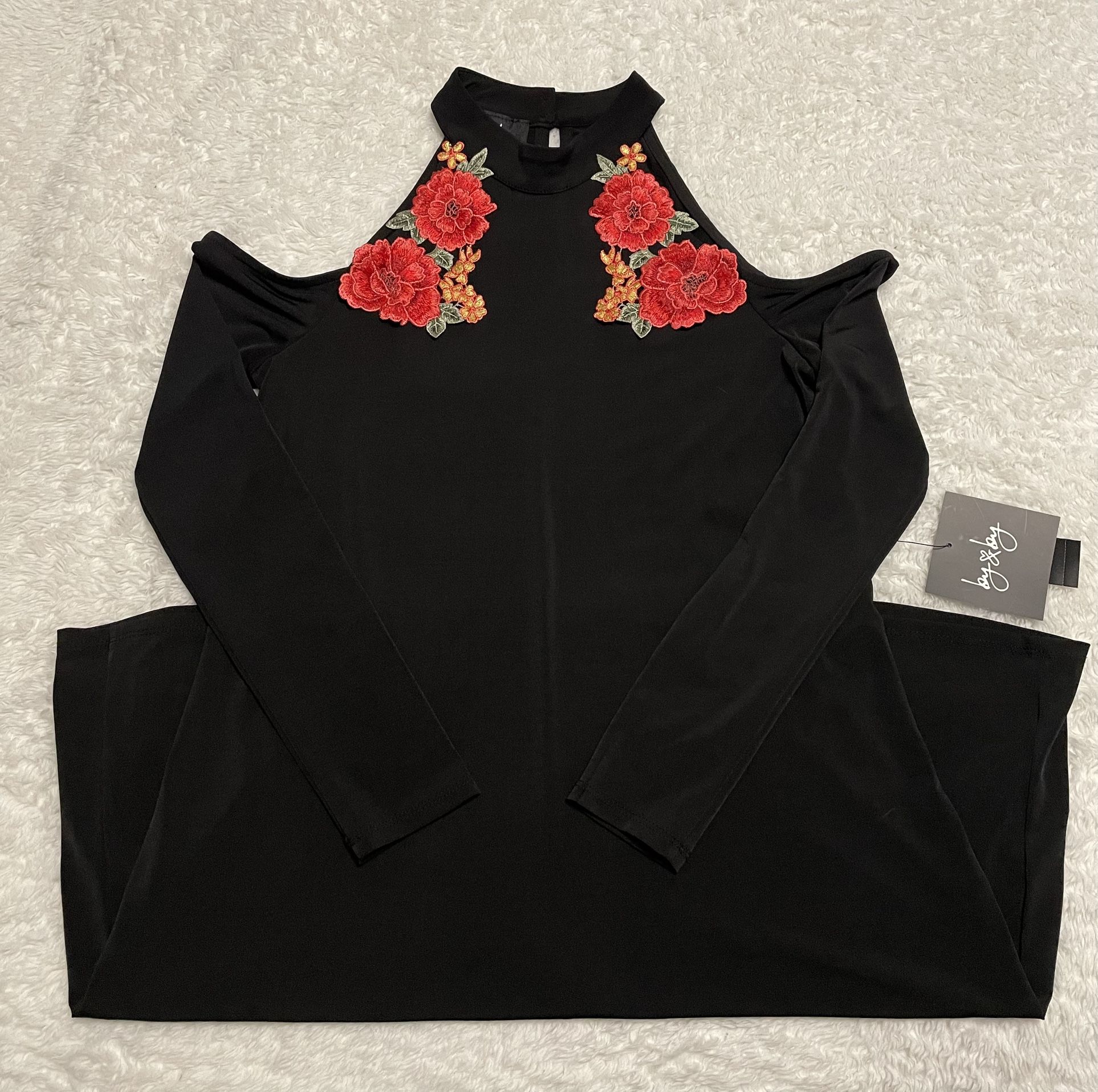 Womens Black Floral Dress