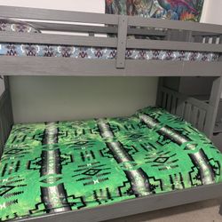 Bunk Bed With Attached Stairs And Drawers 