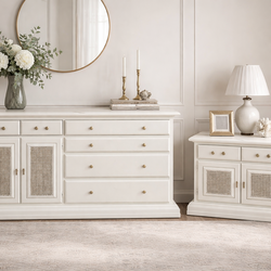 Beautful Ceylon Cream and gold dresser and 1 nightstand