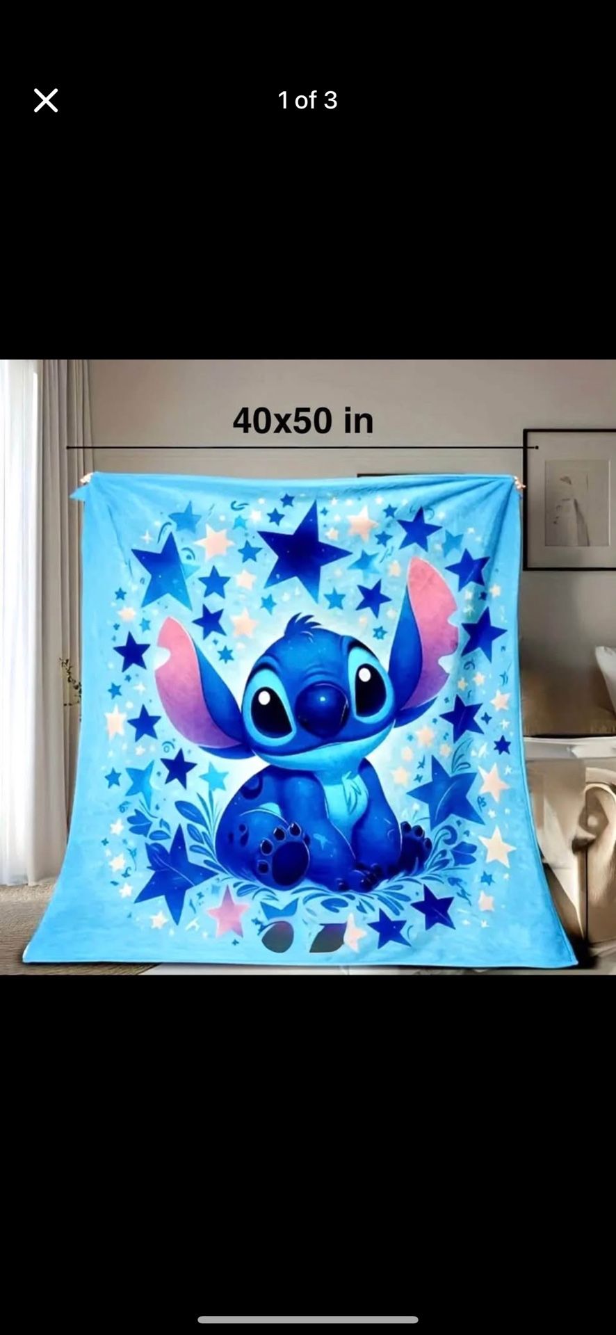Disney Stitch - Stitch Characters Flannel Blanket - Very Comfy & Soft