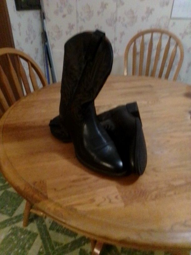 Leather Cowboy Boots With Work  Soles