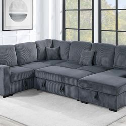 Brand New Comfy Corduroy Pullout Storage Sectiona