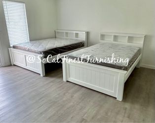 White full beds and mattress