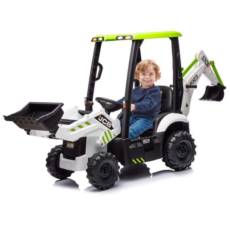 4 in 1 Ride on Excavator & Bulldozer, 12V Kids Electric Vehicle with Remote Control, Front Loader, Digger, Excavator Ride on Car