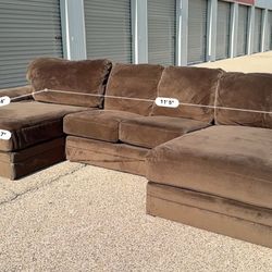 Large Brown Sectional with Two Chaise! ***Free CurbSide Delivery***