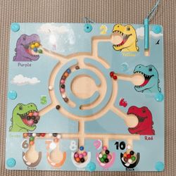Dinosaur Magnetic Maze- Color/Number Matching/Sorting