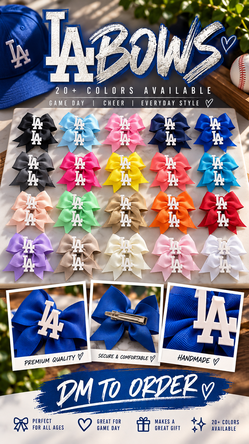 20 Different colored La Logo Bow’s, Girls and women. Dodger