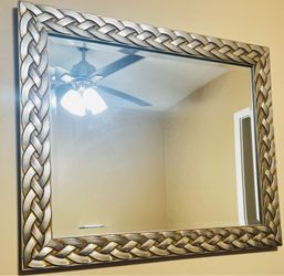 Braided Silver and Gold Wall Mirror