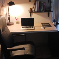 IKEA Lagkapten/Alex Black And Beige Office Desk